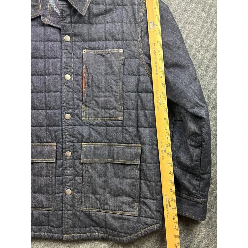 Patagonia Hopper Insulated Denim Jacket Mens Large Blue Organic Cotton Snaps